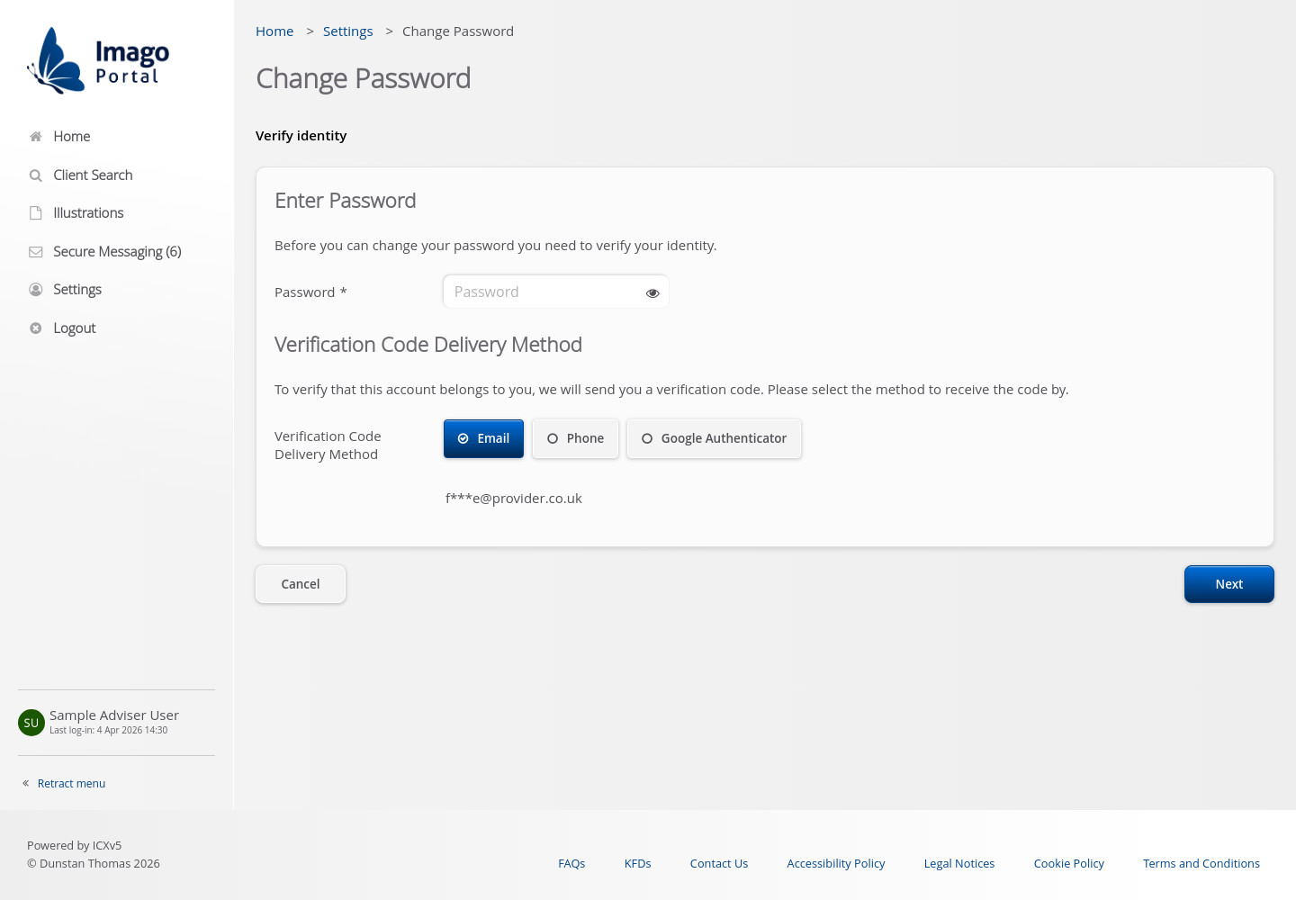 Common > 10 Change Password Step 1